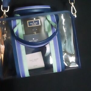 Kate Spade Sam See Through Satchel Clear Bag With Accessorie Pouch Adjustable St